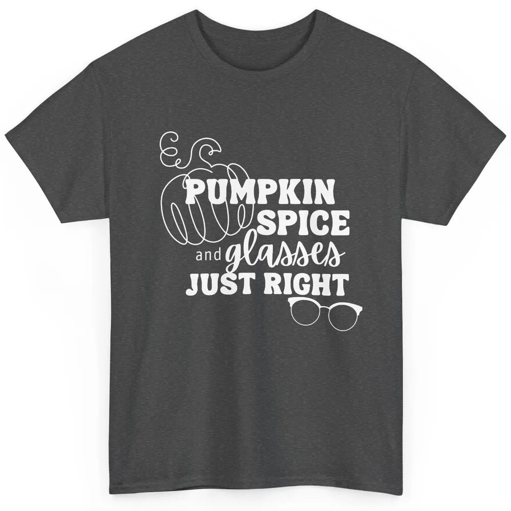 Optometrist Pumpkin Spice Glasses Just Right Optician Fall Classic Unisex T-Shirt