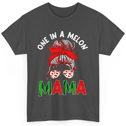 One In A Melon Mama Messy Bun Watermelon Summer Fruit Mother Classic Unisex T-Shirt