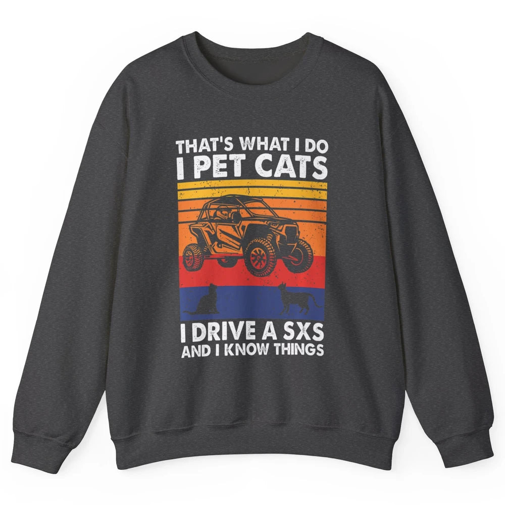 Pet Cat Racing Retro Mud UTV Riding Dirty SXS Rider Offroad Unisex Crewneck Sweatshirt