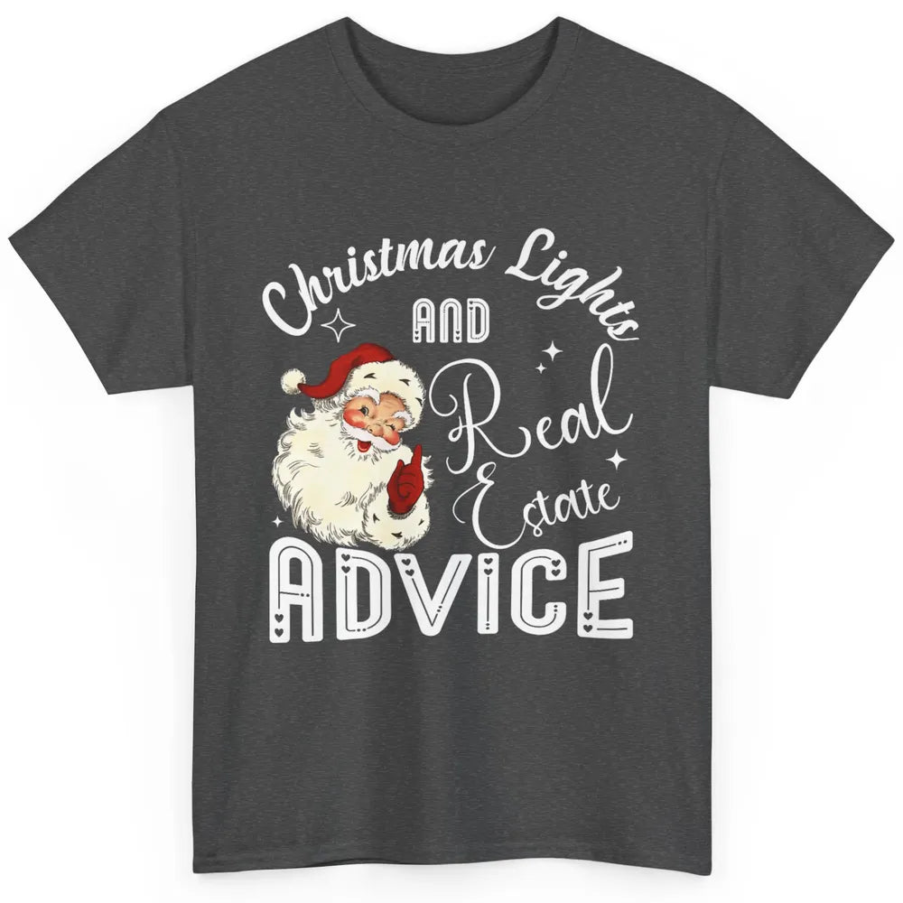 Merry Christmas Xmas Lights Santa Realtor Real Estate Advice Classic Unisex T-Shirt