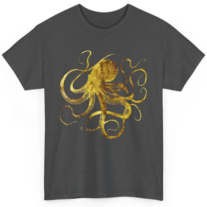 Octopus Japanese Calligraphy Gyotaku Traditional Art Print Classic Unisex T-Shirt