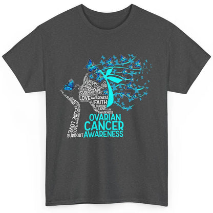 Ovarian Cancer Awareness Hope Love Cure Teal Ribbon Classic Unisex T-Shirt