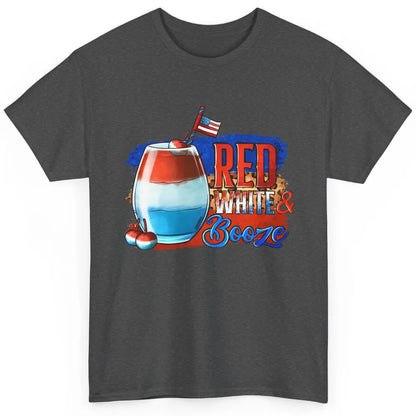 Red White & Booze Leopard US Flag 4th of July American Booze Classic Unisex T-Shirt