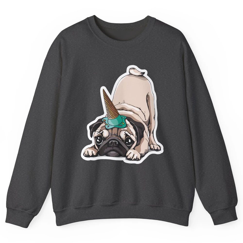 Puppy Pugs Funny Unicorn Pug Dog Lovers Gift Cute Pug Dog Unisex Crewneck Sweatshirt