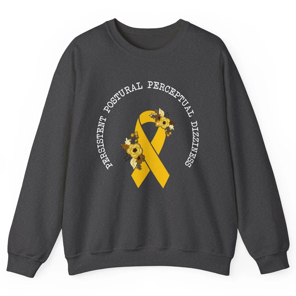 Persistent Postural-perceptual Dizziness PPPD Yellow Ribbon Unisex Crewneck Sweatshirt