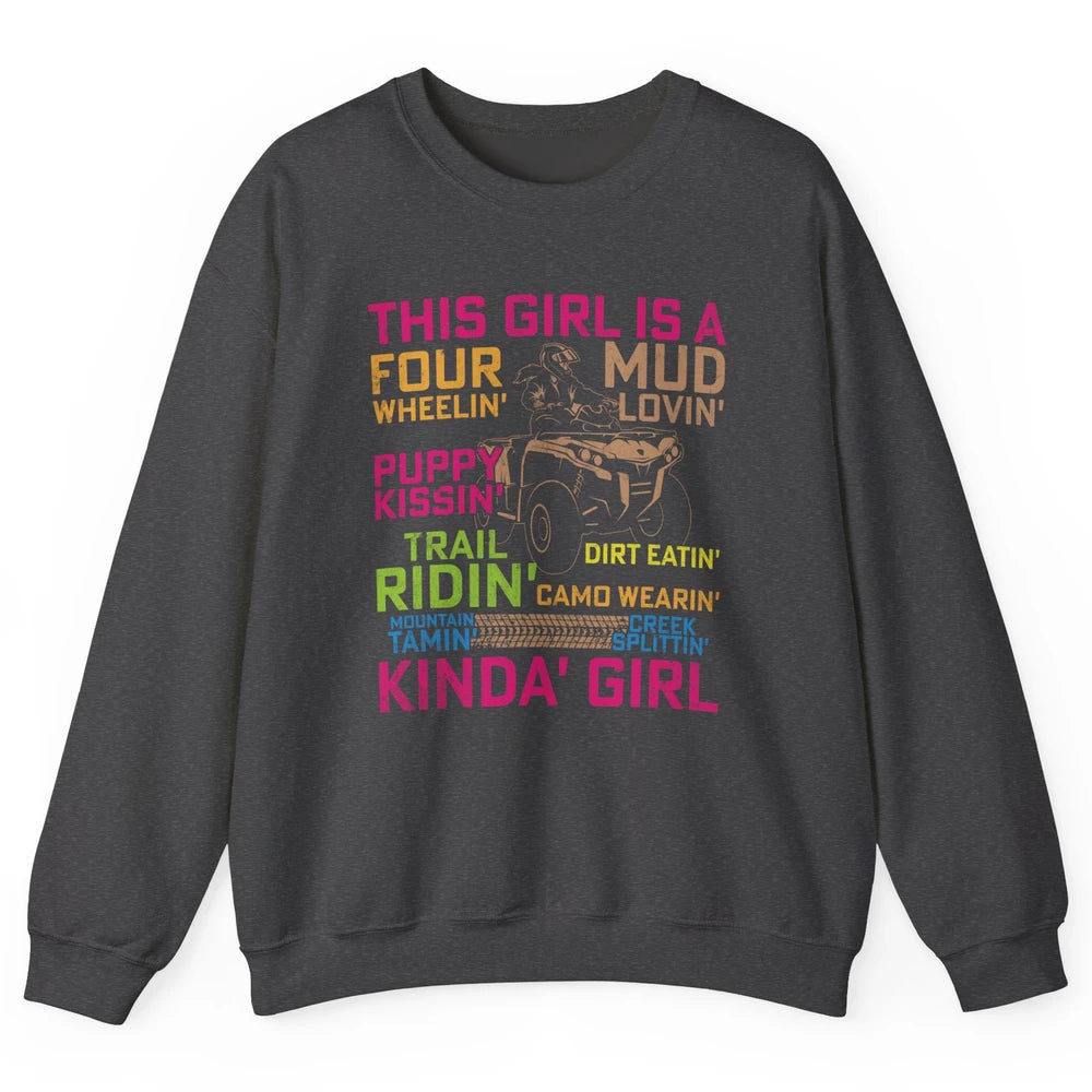 Retro Mud Quad Princess UTV ATV Rider 4 Wheel SXS Offroad Unisex Crewneck Sweatshirt