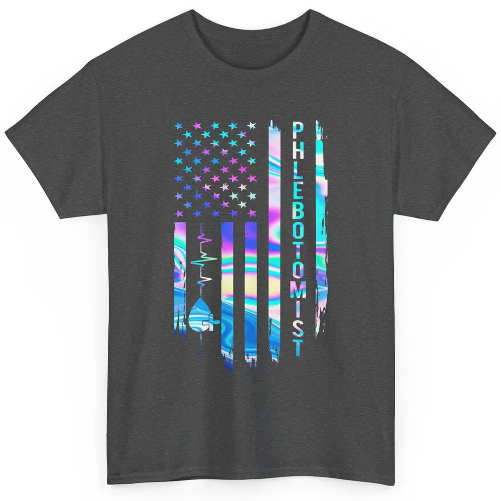 Phlebotomist Flag Blood Lab Vein Phlebotomy Life Nurse PT Classic Unisex T-Shirt