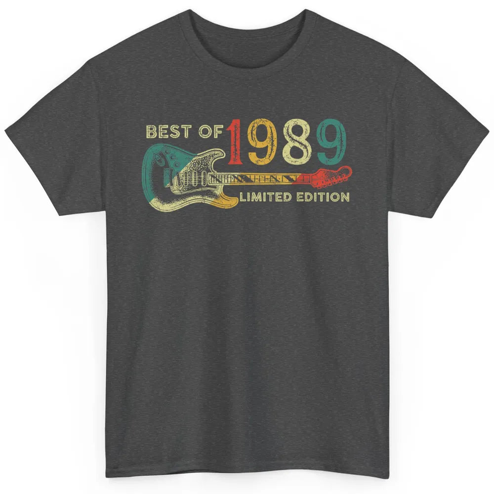 Retro 1989 Electric Guitar Birthday Guitarist Vintage 80s Classic Unisex T-Shirt