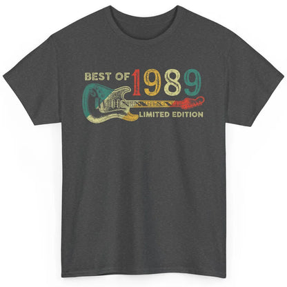 Retro 1989 Electric Guitar Birthday Guitarist Vintage 80s Classic Unisex T-Shirt