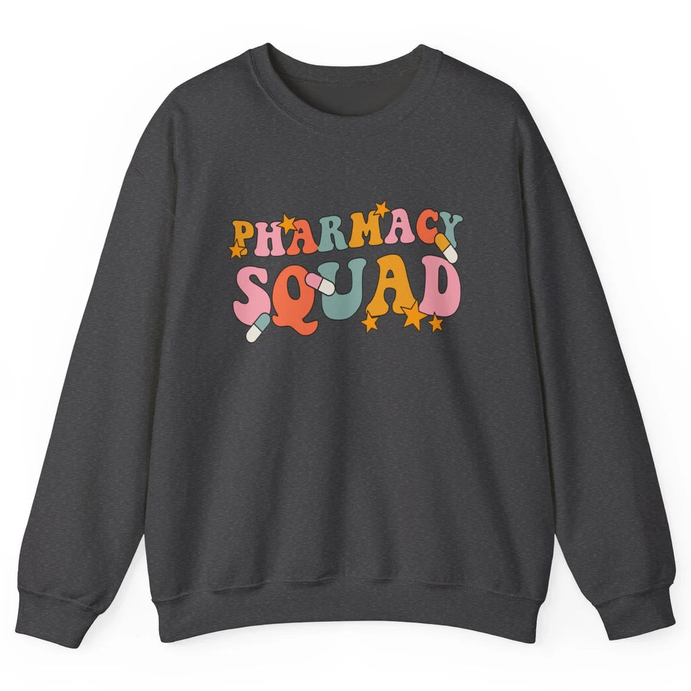 Pharmacy Squad Pharmacist Groovy Halloween Spooky Season Unisex Crewneck Sweatshirt