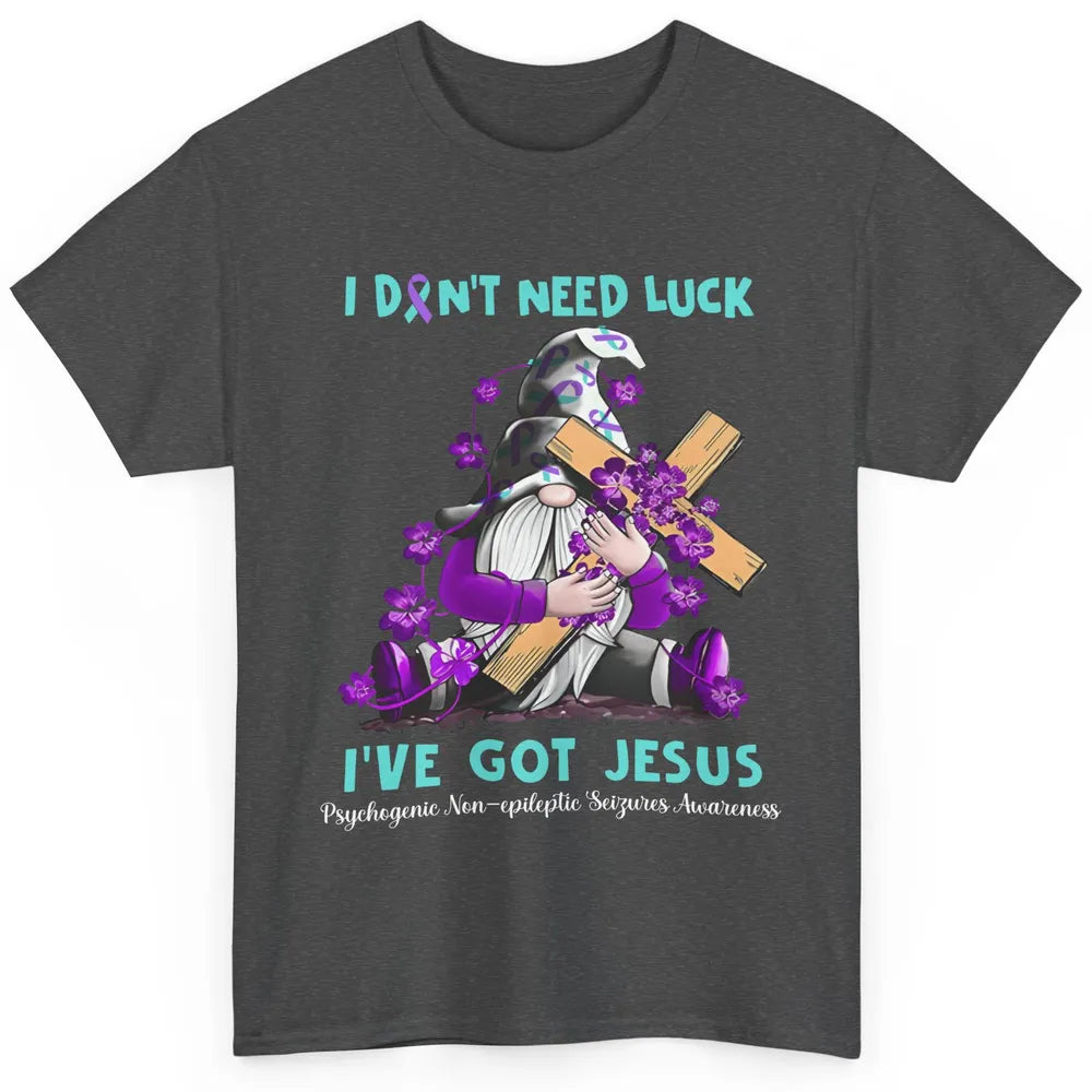 PNES Awareness Gnome I Don't Need Luck I've Got Jesus Faith Classic Unisex T-Shirt