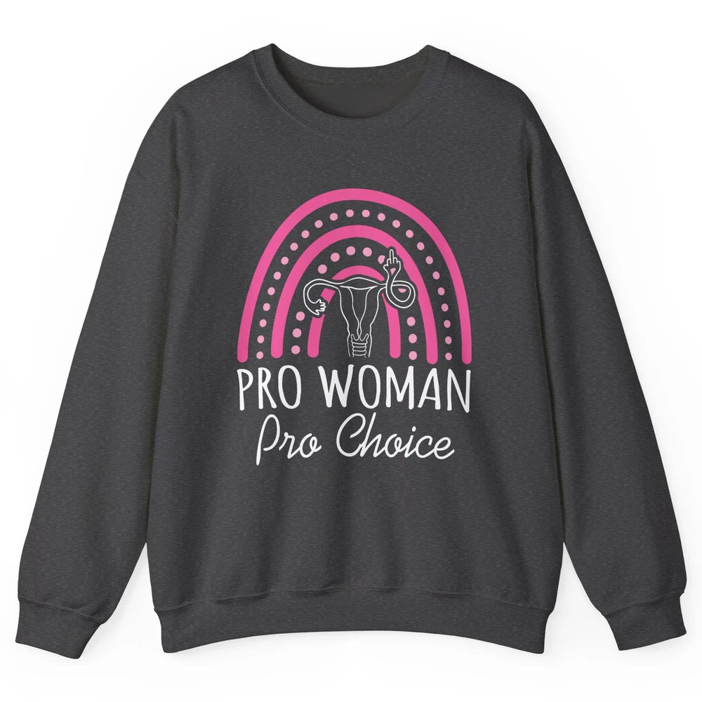 Pro Women Pro Choice My Uterus Rainbow Abortion Rights Unisex Crewneck Sweatshirt