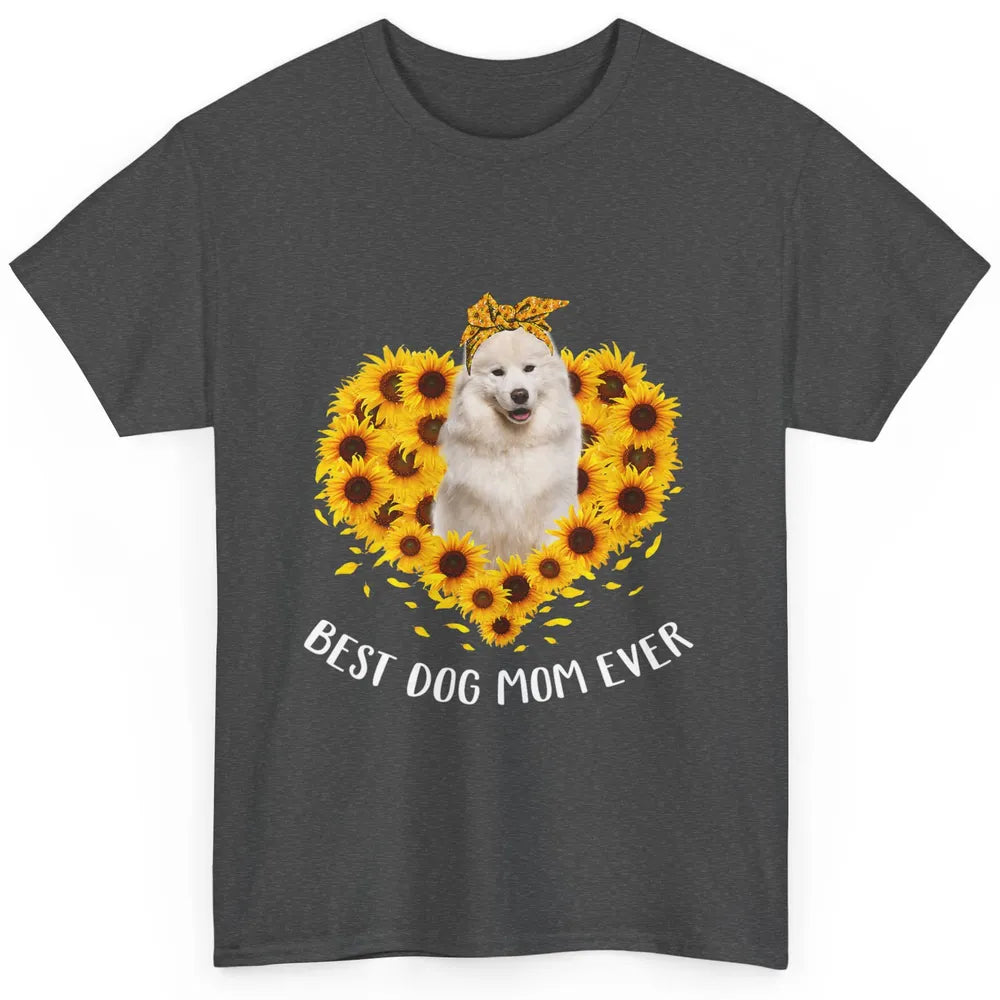 Retro Best Samoyed Dog Mom Ever Mother Puppy Sunflower Heart Classic Unisex T-Shirt