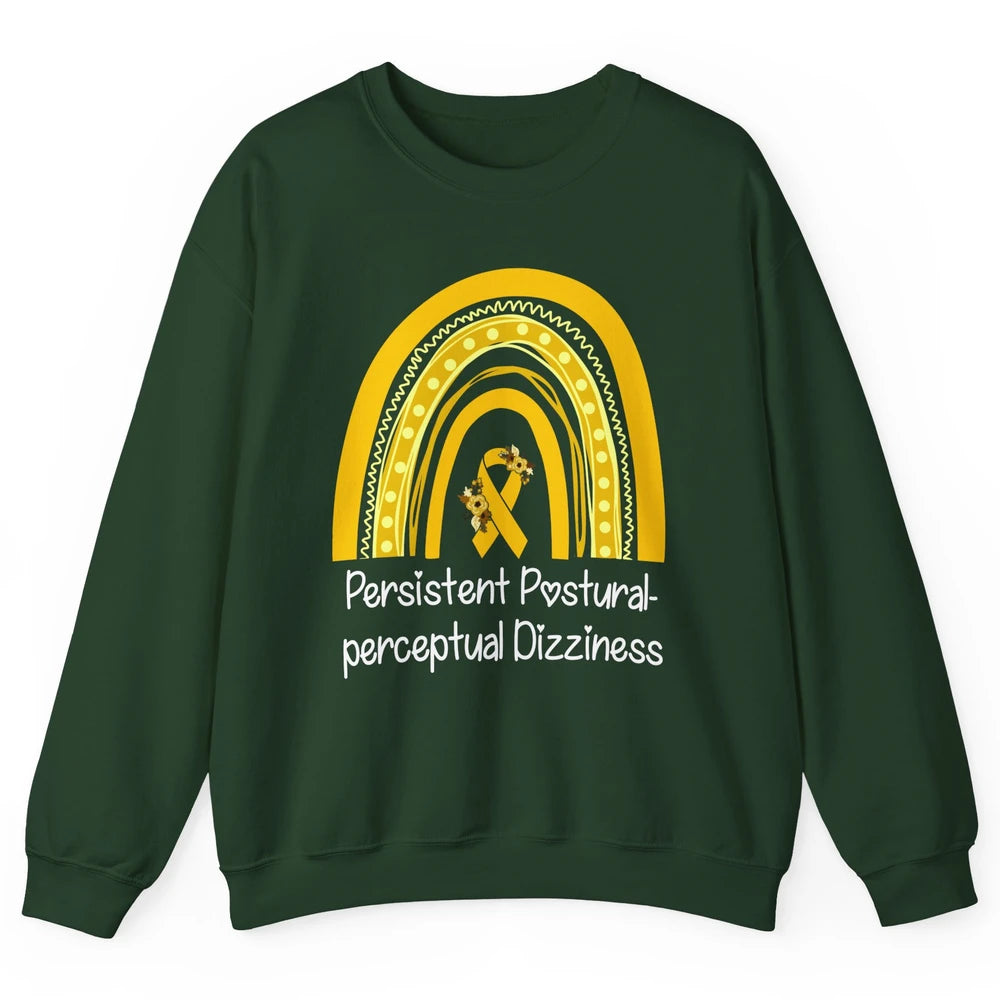 Persistent Postural-perceptual Dizziness PPPD Yellow Rainbow Unisex Crewneck Sweatshirt