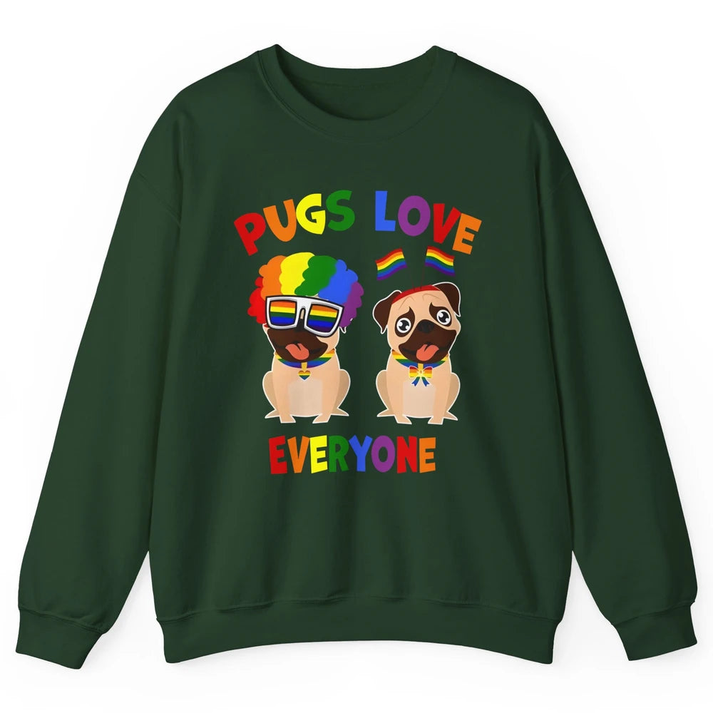 Pride Parade Pugs Love Everyone LGBT Pugs Gay Pride LGBT Unisex Crewneck Sweatshirt