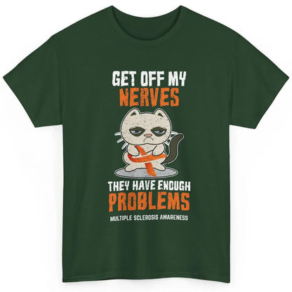 Multiple Sclerosis Awareness Ms Cancer Cat Orange Ribbon Classic Unisex T-Shirt