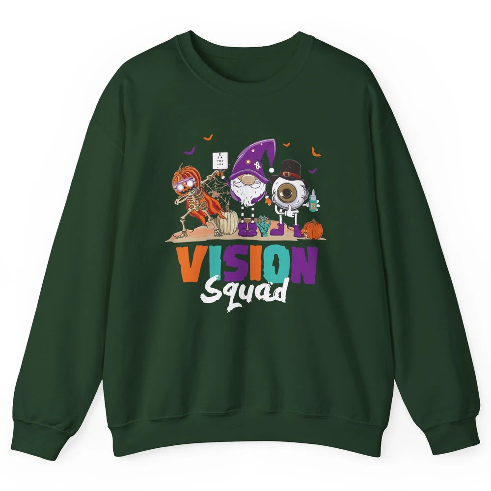 Optometrist Halloween Vision Squad Gnome Pumpkin Optician Unisex Crewneck Sweatshirt