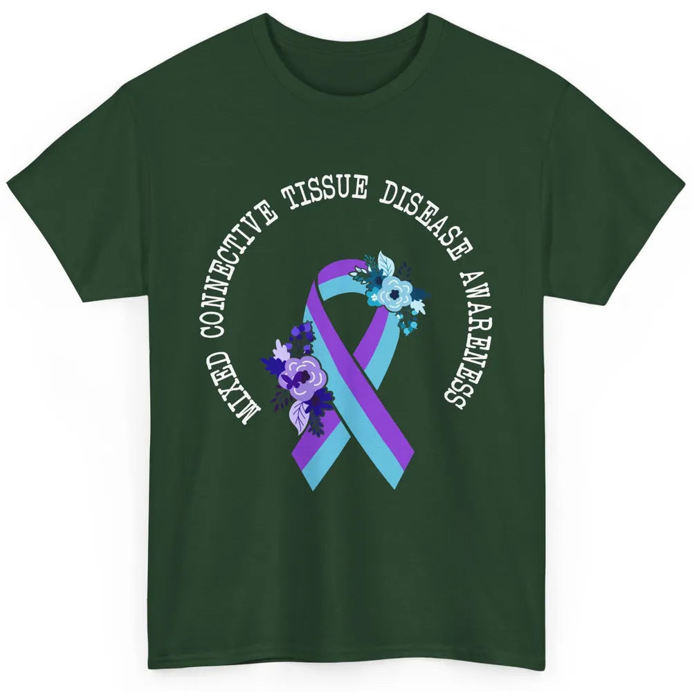 Mixed Connective Tissue Disease Awareness MCTD Floral Ribbon Classic Unisex T-Shirt
