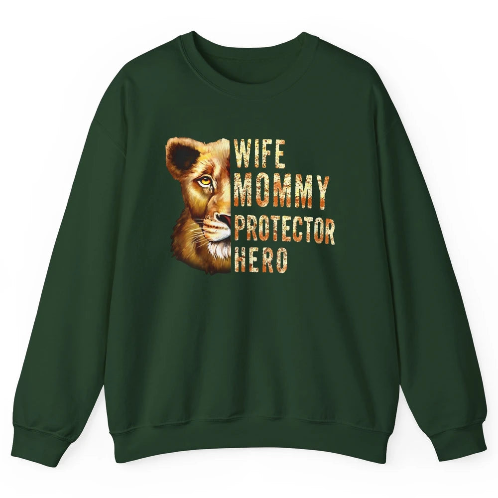 Retro Mommy Lion Queen Wife Mom Protector Hero Mothers Day Unisex Crewneck Sweatshirt