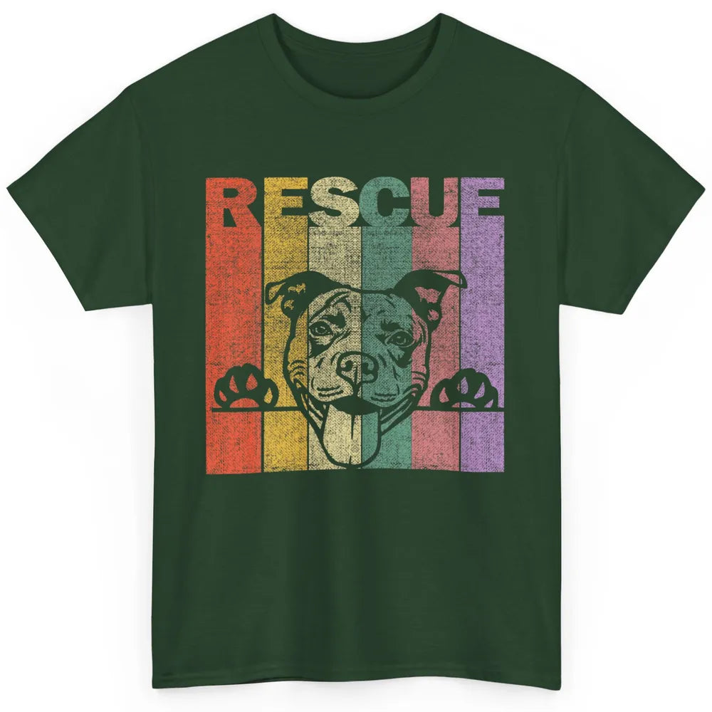 Rescue Dog Pitbull Puppy Adopt Vintage Funny Pet Rescuer Mom Classic Unisex T-Shirt