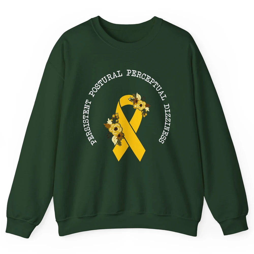 Persistent Postural-perceptual Dizziness PPPD Yellow Ribbon Unisex Crewneck Sweatshirt