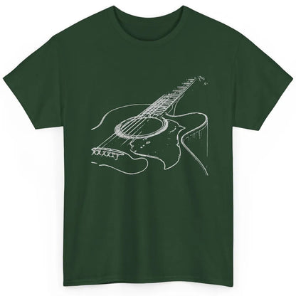 Retro Acoustic Guitar Guitarist Musician Music Lovers Gift Classic Unisex T-Shirt