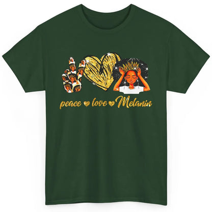 Peace Love Melanin Afro Girl Black Queen Black Women Gift Classic Unisex T-Shirt
