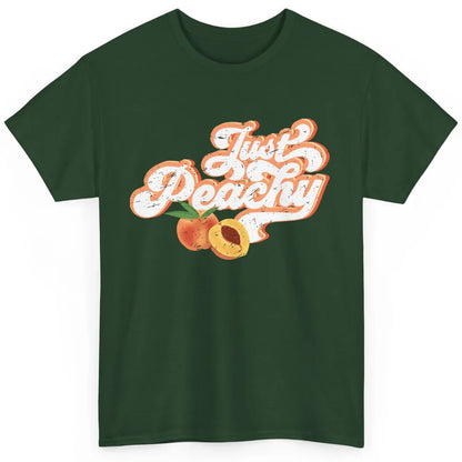 Retro Just Peachy Retro 70s Georgia Peaches Summer Fruit Classic Unisex T-Shirt
