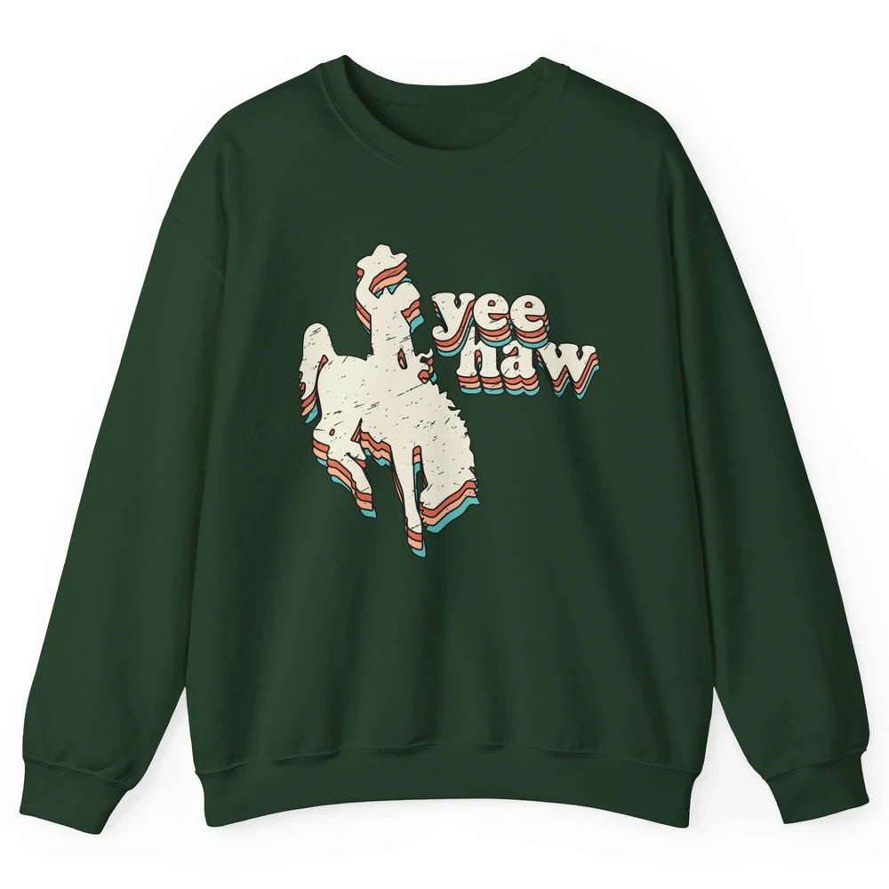 Retro Cowboy Yeehaw Western Country Cowgirls Horse Lovers Unisex Crewneck Sweatshirt