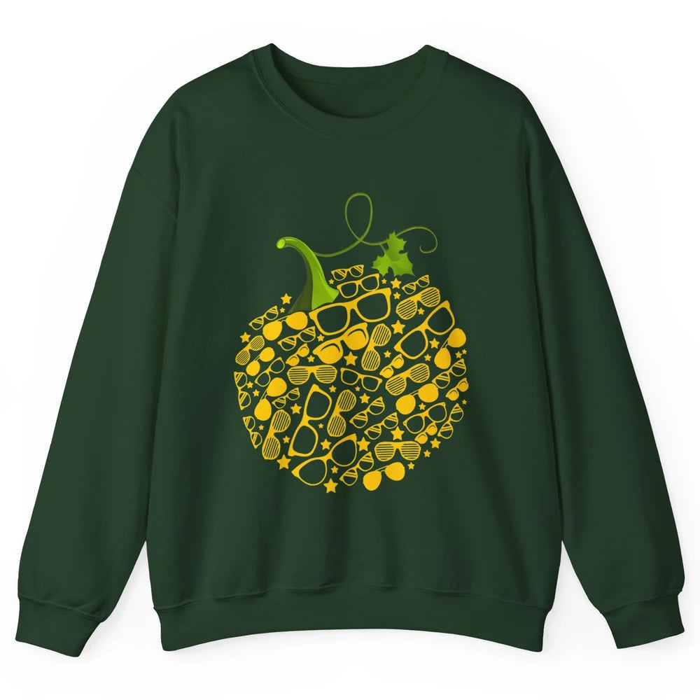 Pumpkin Glasses Optometry Optician Halloween Spooky Season Unisex Crewneck Sweatshirt