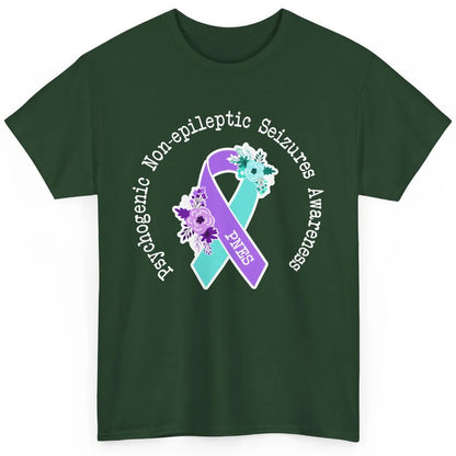 Psychogenic Non-epileptic Seizures PNES Purple Teal Ribbon Classic Unisex T-Shirt