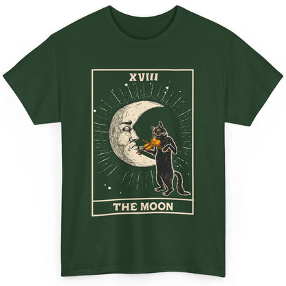 Retro Halloween Cat Guitarist The Moon Tarot Card Witchcraft Classic Unisex T-Shirt
