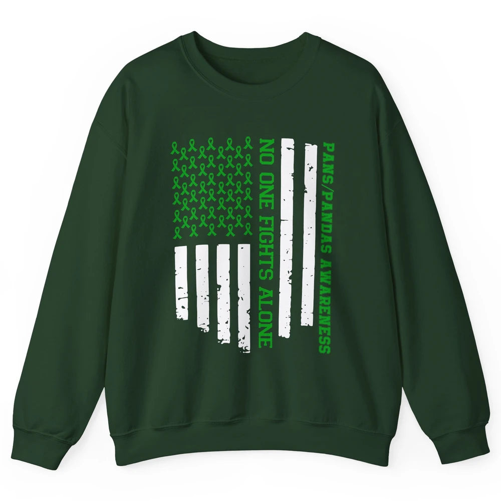 PANS/PANDAS Awareness Retro US Flag No One Fight Alone Unisex Crewneck Sweatshirt