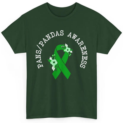 PANS/PANDAS Awareness Floral Green Ribbon Pans Disease Classic Unisex T-Shirt