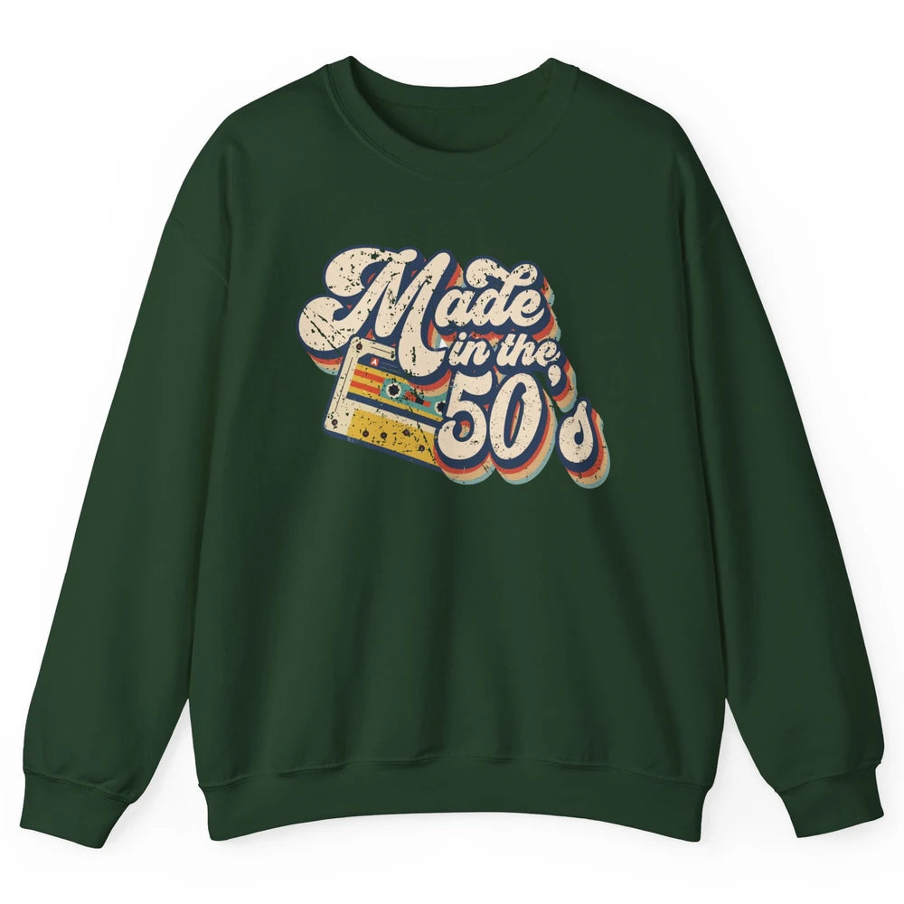 Retro Cassette Made In The 50's 1950s Born Birthday Day Gift Unisex Crewneck Sweatshirt