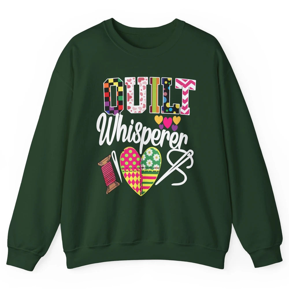 Retro Quilt Whisperer Quilting Life Sewing Life Quilt Lovers Unisex Crewneck Sweatshirt