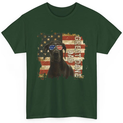 Retro Best Great Dane Dad Ever American Flag 4th Of July Classic Unisex T-Shirt