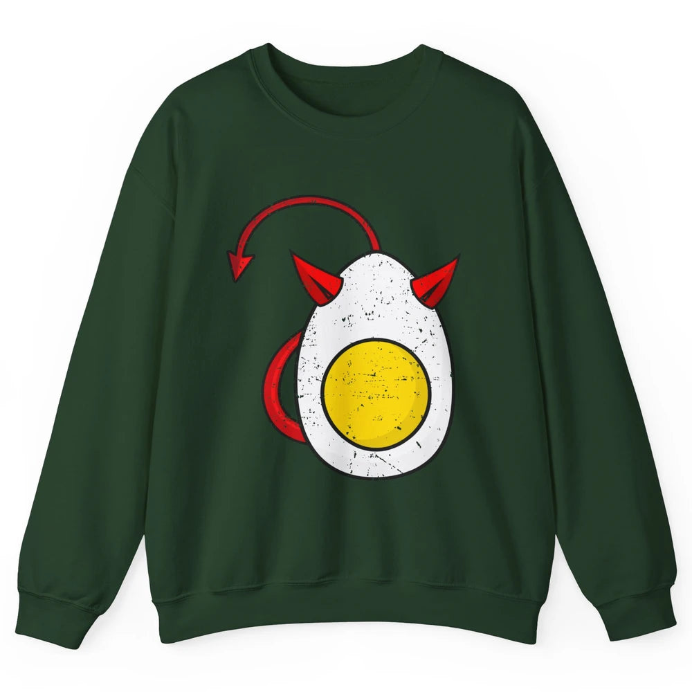 Retro Deviled Egg Funny Halloween Costume Men Women Kids Unisex Crewneck Sweatshirt