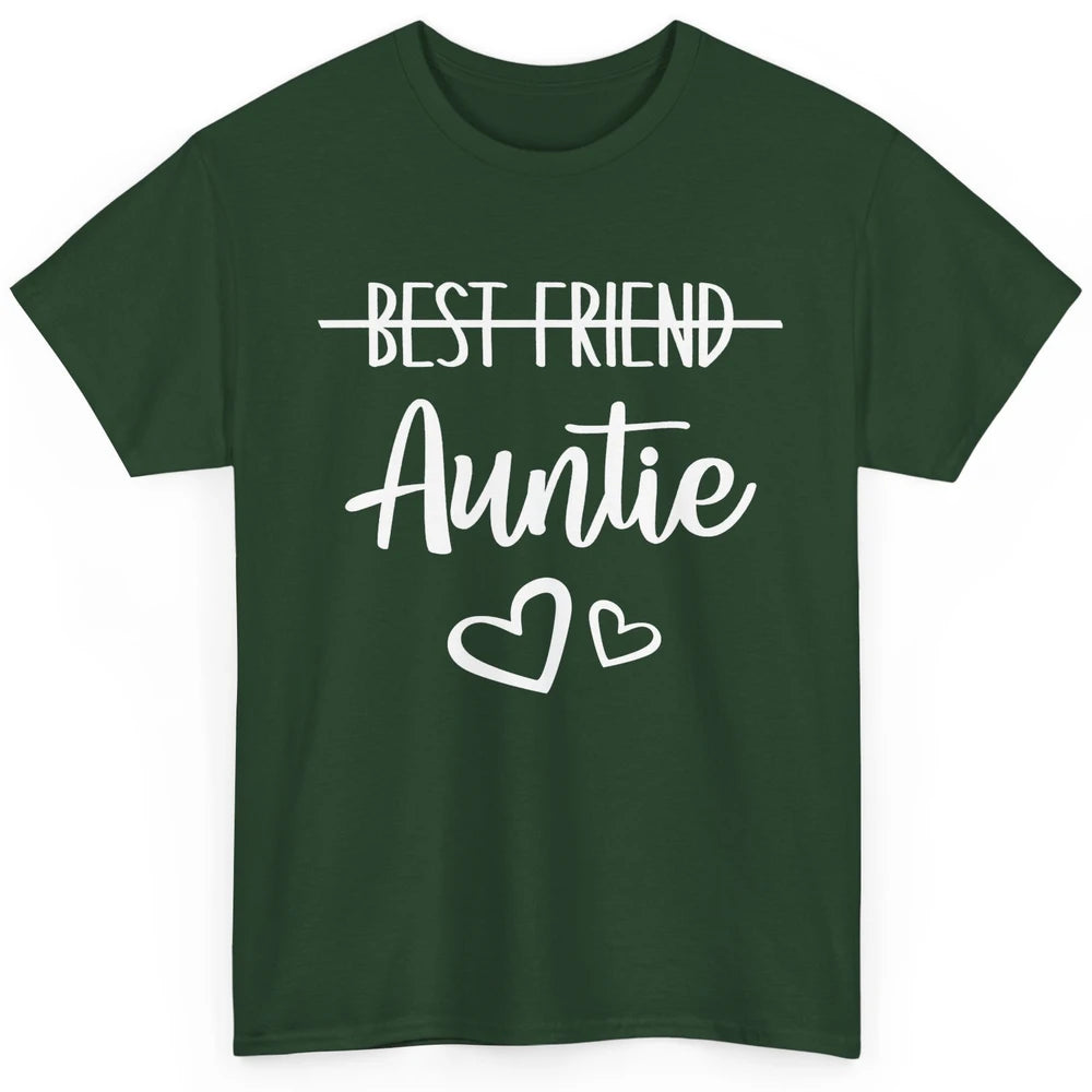 Promoted From Bestie To Auntie Pregnancy Reveal Bestfriend Classic Unisex T-Shirt
