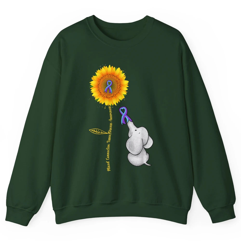 Mixed Connective Tissue Disease Baby Elephant Sunflower Unisex Crewneck Sweatshirt