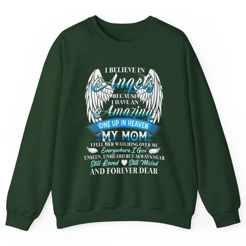 My Mom In Heaven Angel Wings Mother Memories Forever Love Unisex Crewneck Sweatshirt