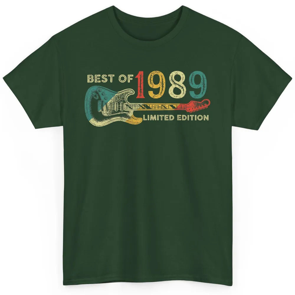 Retro 1989 Electric Guitar Birthday Guitarist Vintage 80s Classic Unisex T-Shirt