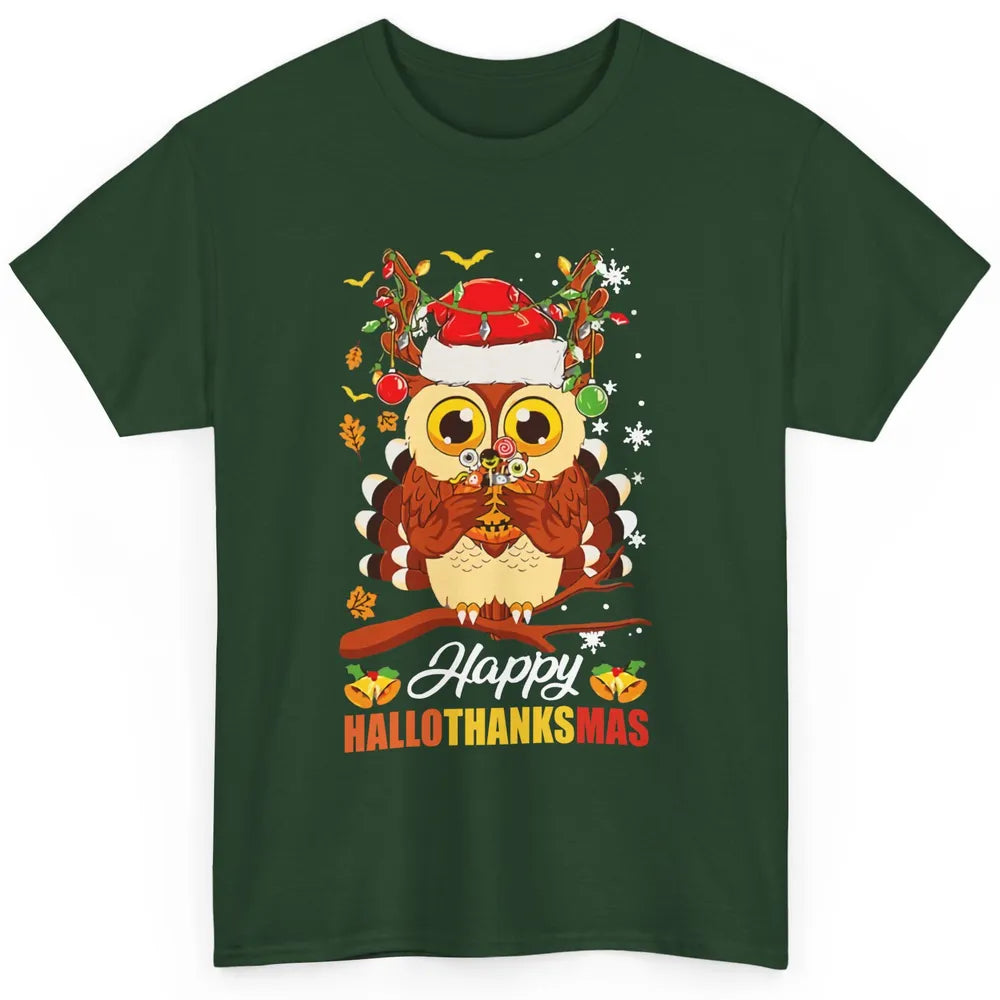 Owl Halloween Owl Thanksgiving Owl Christmas Owl Lovers Gift Classic Unisex T-Shirt