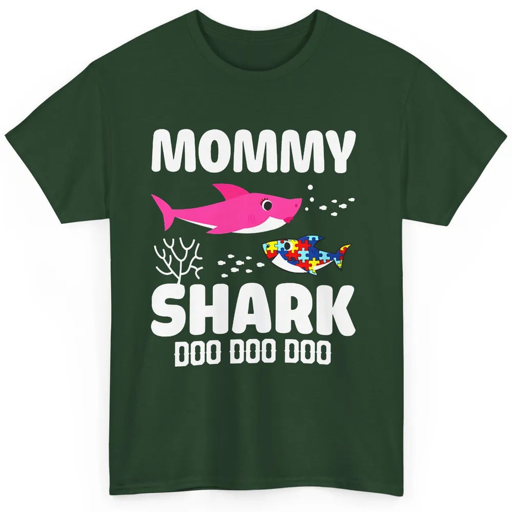 Mommy Shark Autism Shark Puzzle Autism Mom Autism Awareness Classic Unisex T-Shirt