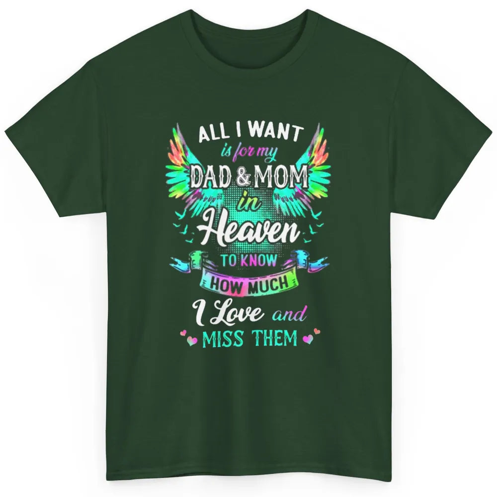 My Mom And Dad In Heaven Angel Wings Mother Memories Forever Classic Unisex T-Shirt