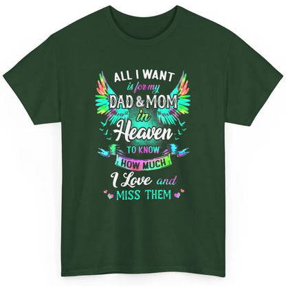 My Mom And Dad In Heaven Angel Wings Mother Memories Forever Classic Unisex T-Shirt
