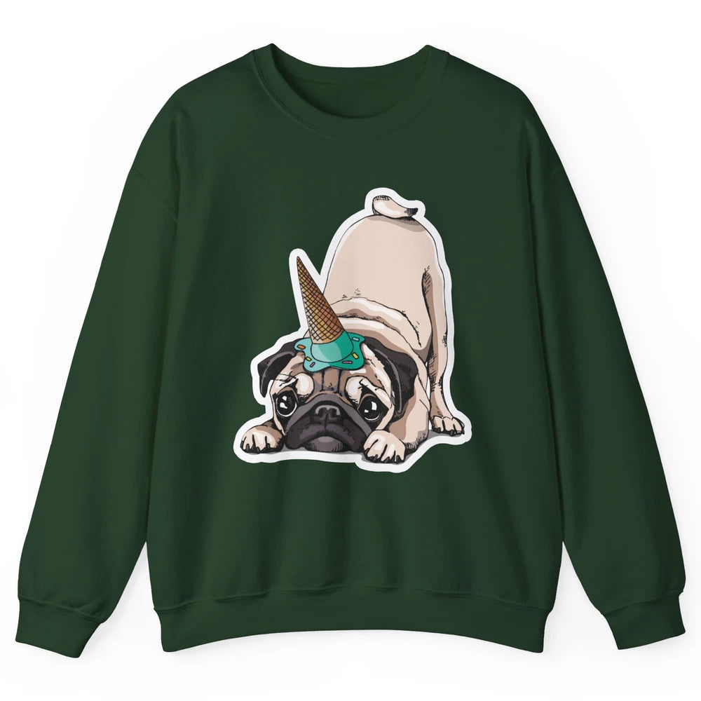 Puppy Pugs Funny Unicorn Pug Dog Lovers Gift Cute Pug Dog Unisex Crewneck Sweatshirt