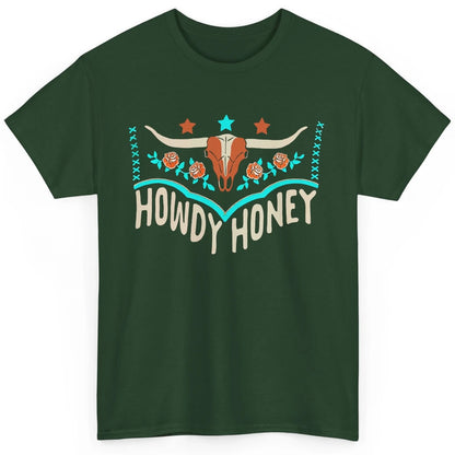 Retro Bull Skull Howdy Honey Western Country Cowboy Gift Classic Unisex T-Shirt
