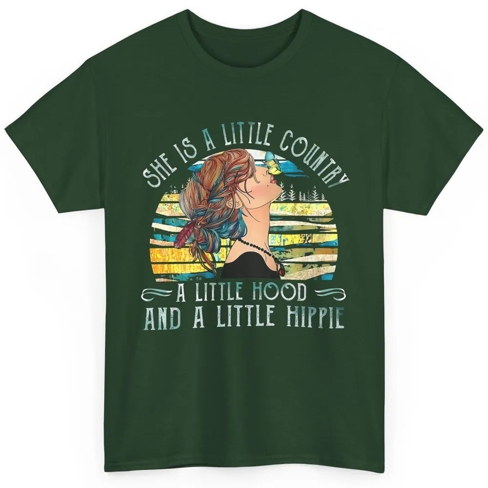 Retro Hippie Girl She's A Little Country A Little Hood Peace Classic Unisex T-Shirt