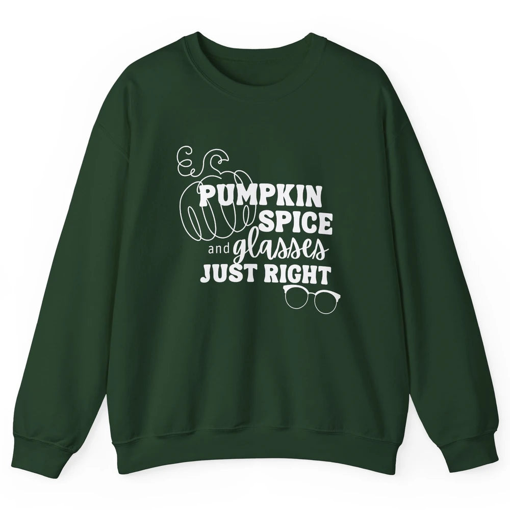 Optometrist Pumpkin Spice Glasses Just Right Optician Fall Unisex Crewneck Sweatshirt
